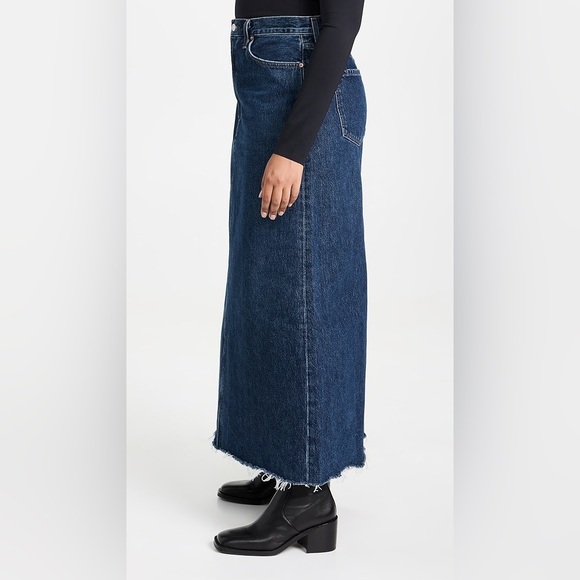 AGOLDE Hilla A-Line Maxi Long Denim Skirt - Pathway - Sz 26 NWT - Picture 3 of 13